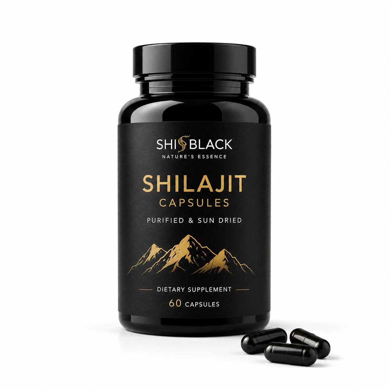 SHI Black Premium Himalayan Shilajit Capsules
